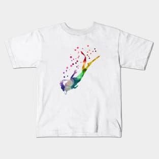 Scuba Diving Girl Colorful Kids T-Shirt